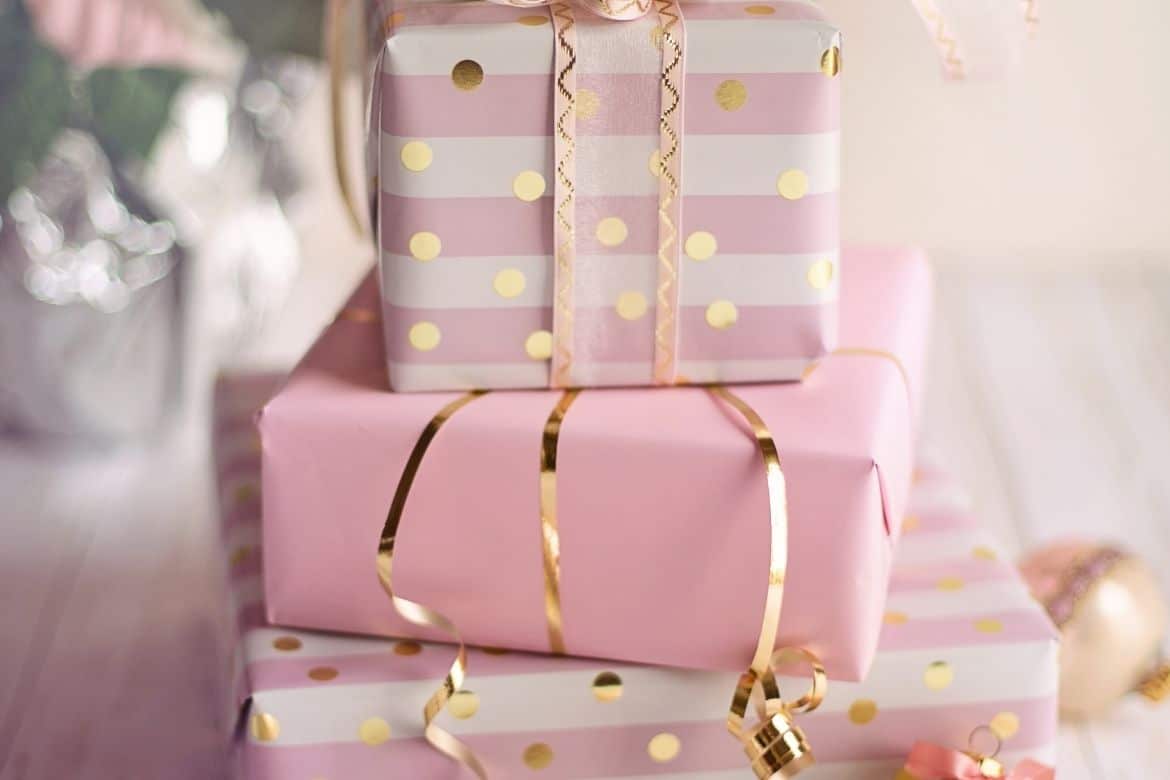pink wrapped gifts